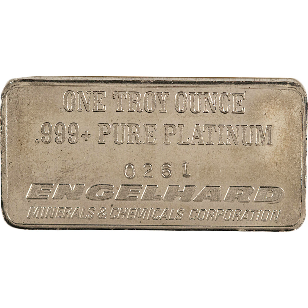 1 oz Engelhard Platinum Bar (Secondary Market, Varied Design)