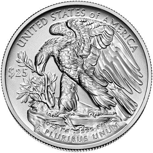 2022-W 1 oz Reverse Proof American Palladium Eagle Coin (Box + CoA)