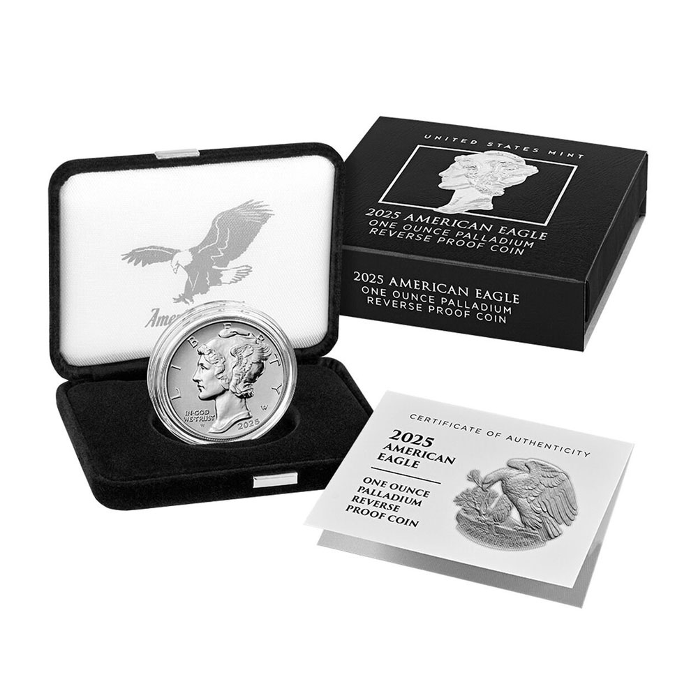 2025-W 1 oz Reverse Proof American Palladium Eagle Coin (Box + CoA)