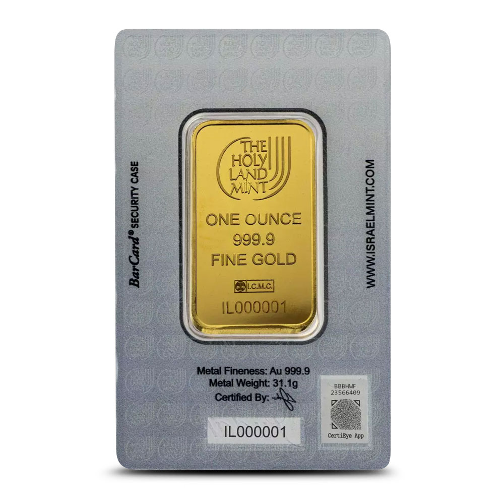 1 oz The Holy Land Mint Lion of Judah Gold Bar (New w/ Assay)