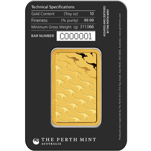 10 oz Perth Mint Gold Bar (New w/ Assay)