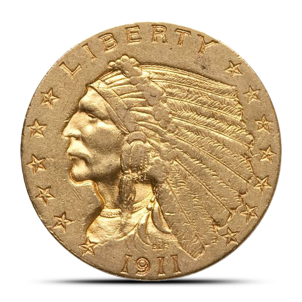 Pre-33 $2.50 Indian Gold Quarter Eagle Coin (XF)