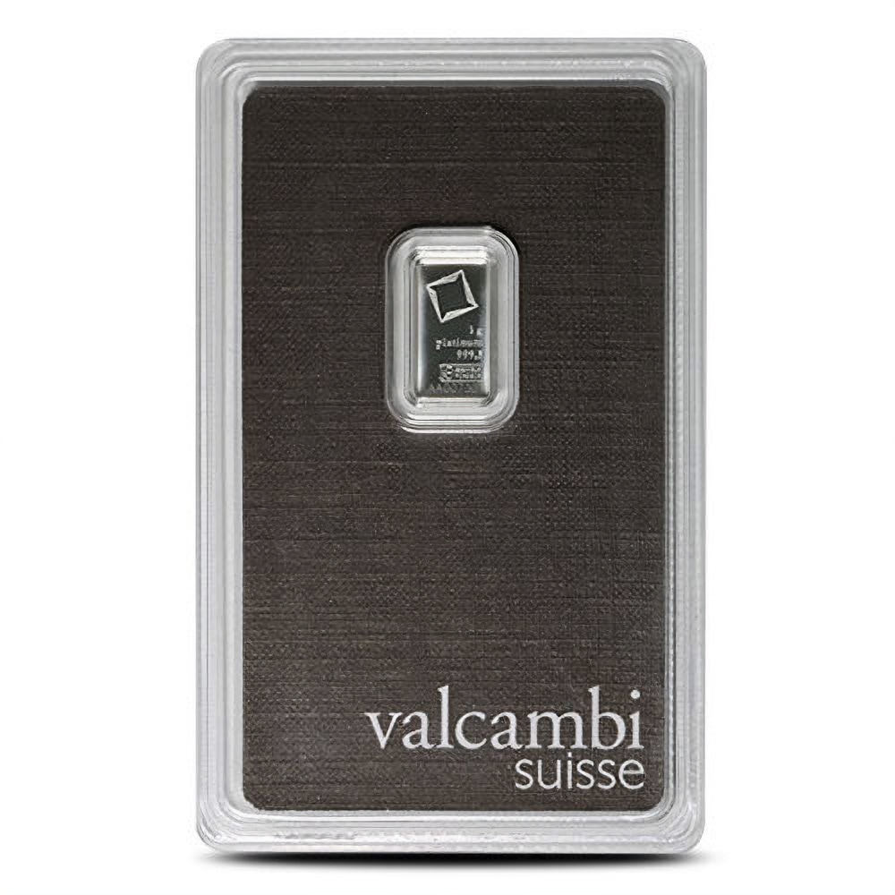 1 Gram Valcambi Platinum Bar (New w/ Assay)